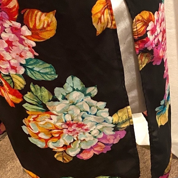 Womens Spence Colorful Flower Maxi Dress Sm/P Side Splits Cover Up - Picture 7 of 15